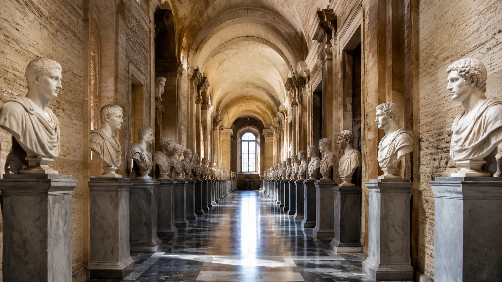 La galleria del Tabularium sopra il Foro Romano